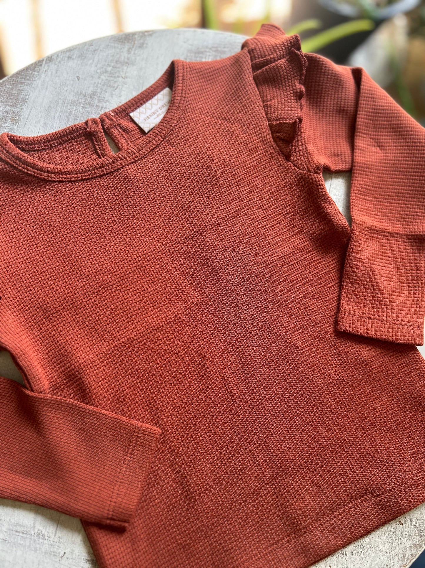 Ruffle long sleeve shirt