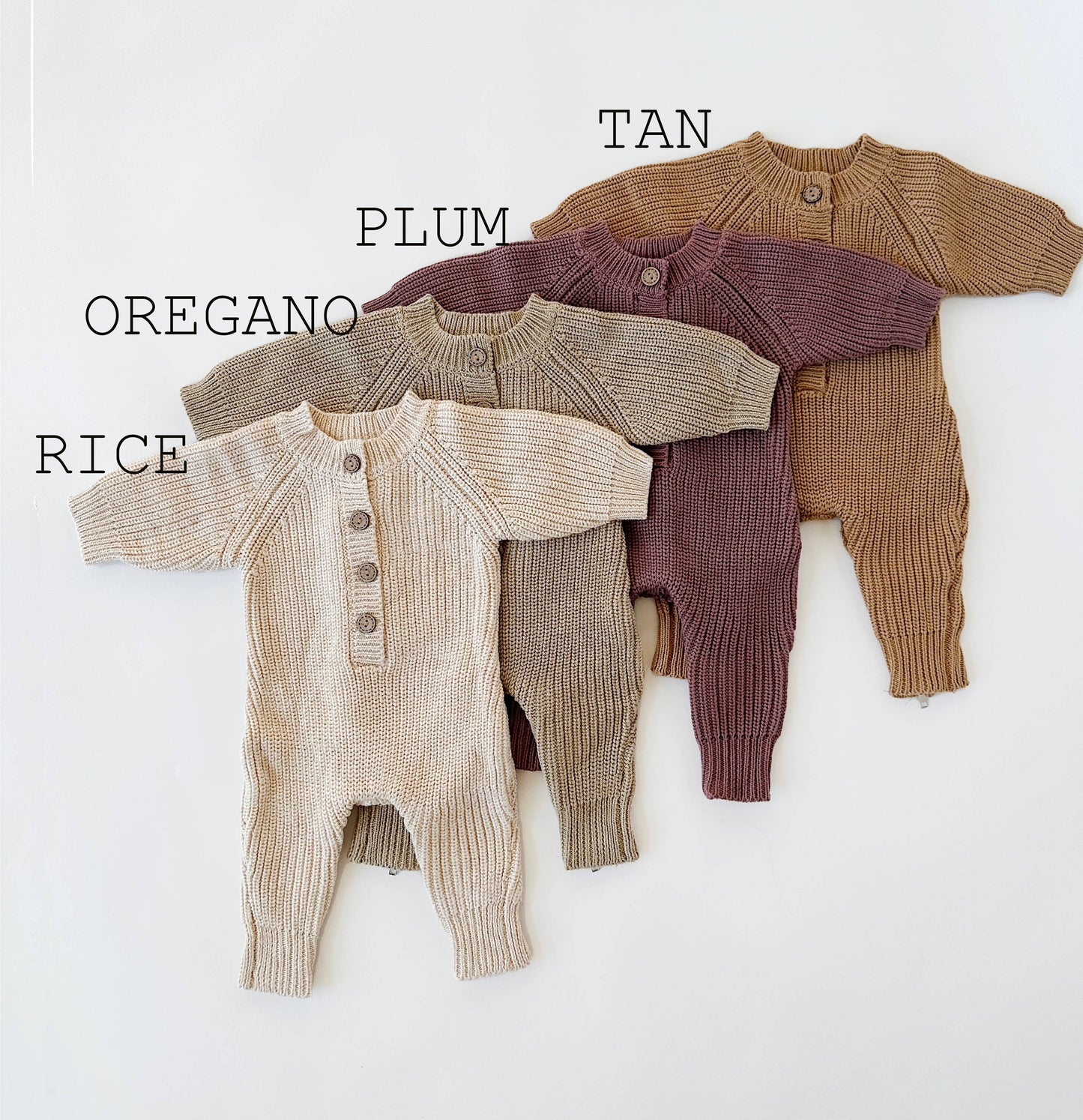 Baby Knit romper Button front Jumpsuit w/ zipper | Harper: Plum