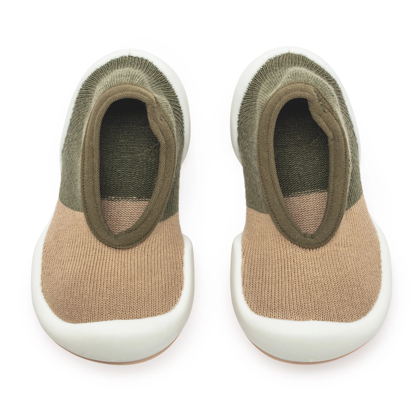 Komuello First Walker Baby Sock Shoes-Color Block Olive