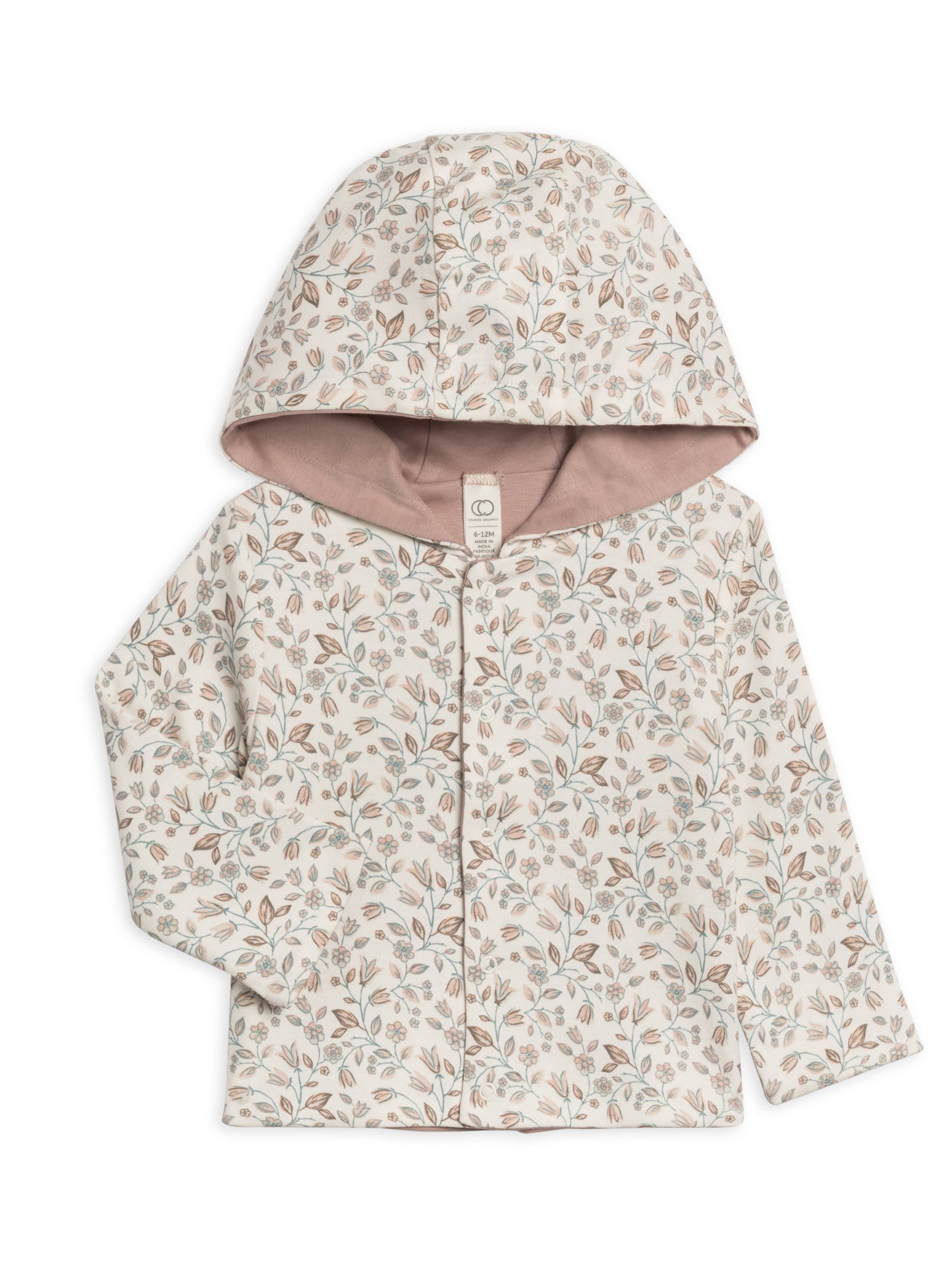 Organic Baby Taylor Reversible Hoodie - Yuma Floral / Wren