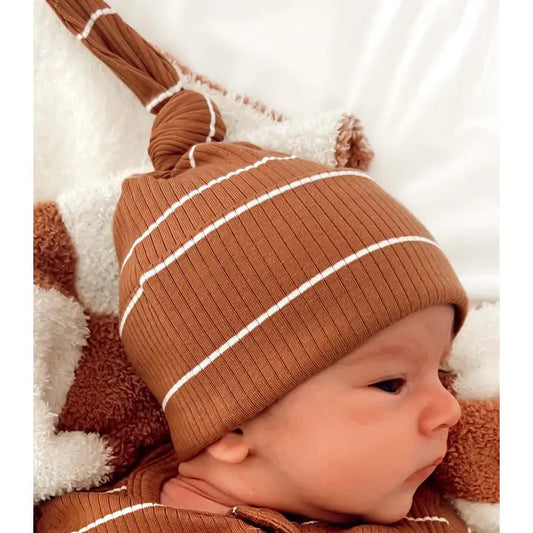 Saddle Stripe / Organic Ribbed Beanie