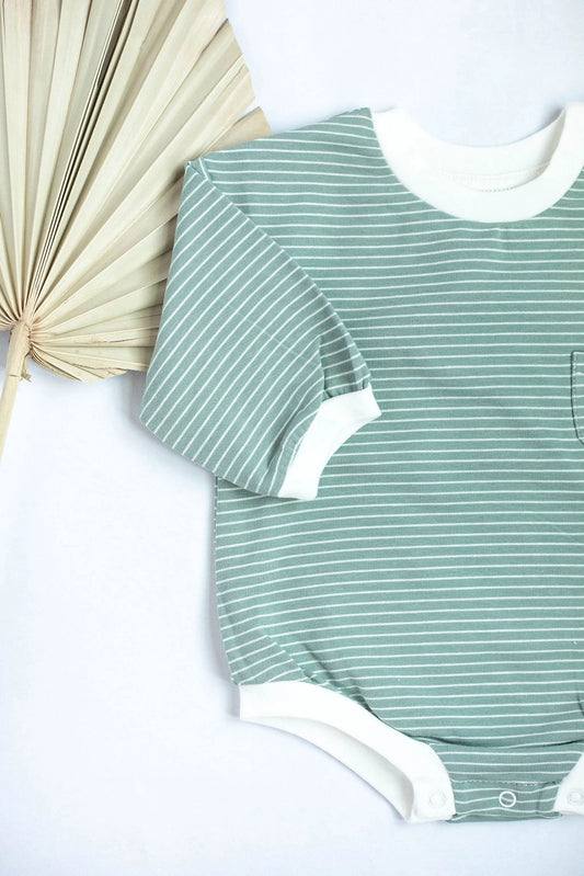 Oversized Bubble Romper Soft and Stretchy Organic: Sage